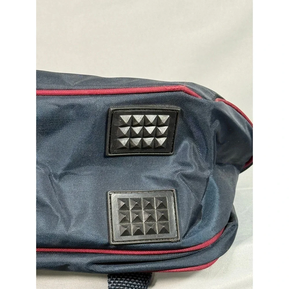 Vintage 1989 American Tourister Navy Blue Nylon Messenger Bag Red Trim 17x11x5